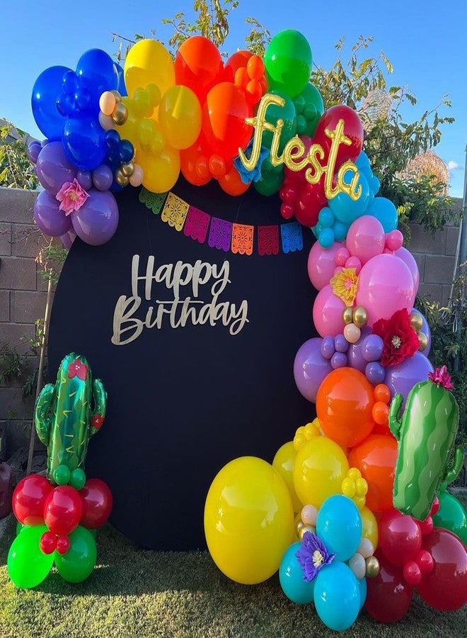 Tesochye 137Pcs Mexican Fiesta Balloon Arch Garland Kit - Fiesta Party Decorations,Rainbow Colors Giant Cactus Foil Balloons for Cinco De Mayo Carnival Birthday Party Summer Hawaiian Luau Tropical Supplies - Image 4